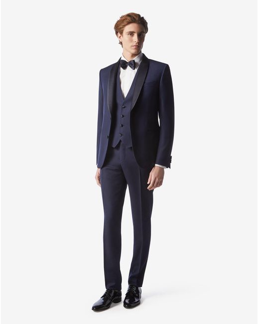 Corneliani Blue S120's Wool Sablé Tuxedo for men