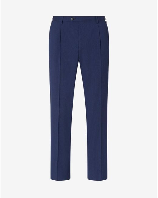 Corneliani Blue Wool Single-Dart Trousers for men