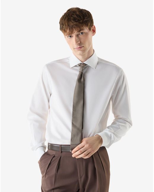 Corneliani White Cotton Twill Shirt for men