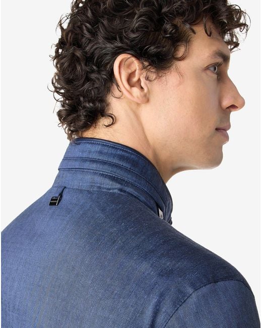 Corneliani Blue Linen-Blend Jacket for men