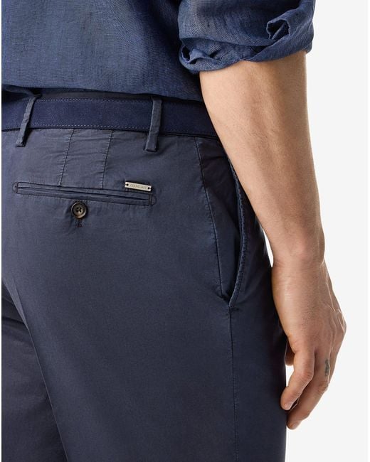 Corneliani Blue Garment-Dyed Stretch Cotton And Lyocell Bermuda Shorts for men