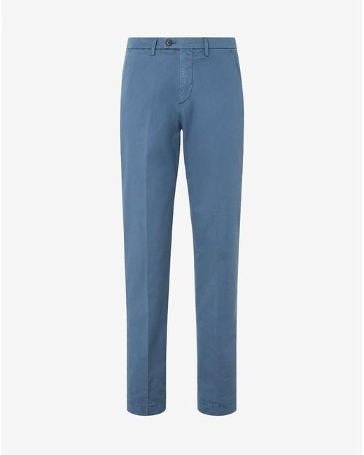 Corneliani Blue Garment-Dyed Air Force Gabardine Trousers for men
