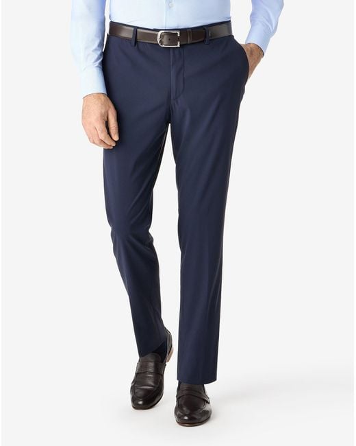 Corneliani Blue Dark Technical Wool Fabric Chinos for men