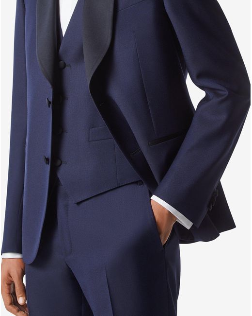 Corneliani Blue S120's Wool Sablé Tuxedo for men