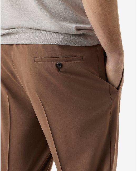 Corneliani Brown 120's Stretch Wool Trousers for men