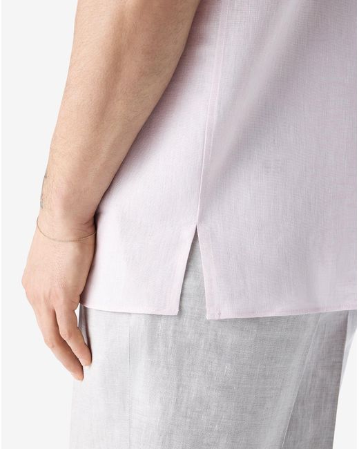 Corneliani Pink Chambray Linen Shirt for men