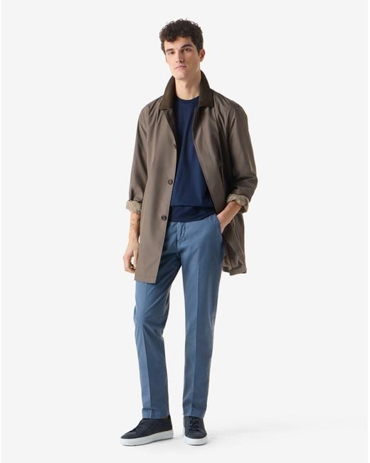 Corneliani Brown Dark Trench Coat Made From Technical Poplin for men