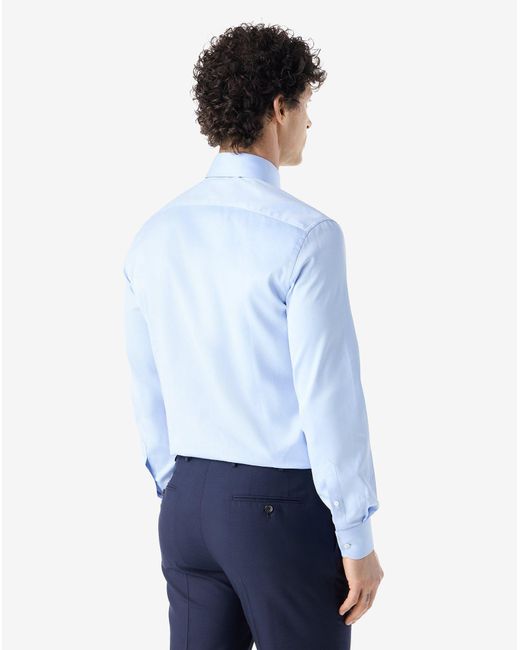Corneliani Blue Textured Cotton Shirt for men