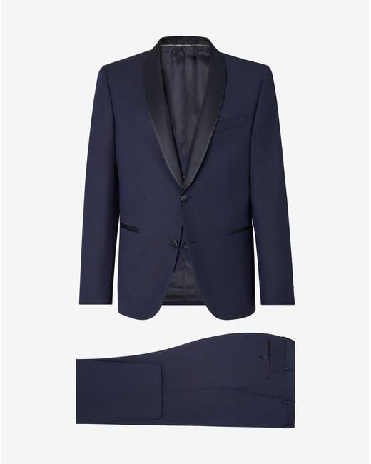 Corneliani Blue S120's Wool Sablé Tuxedo for men
