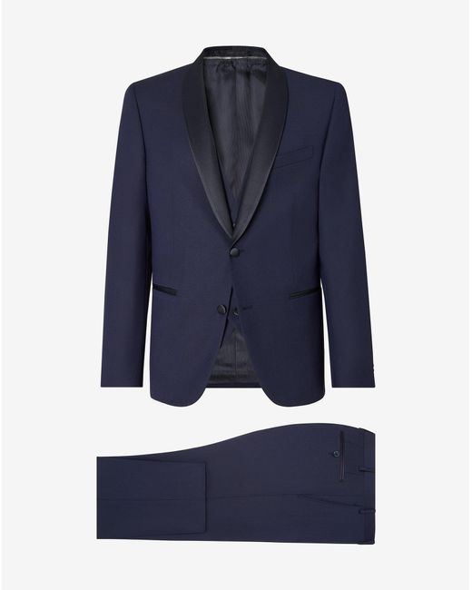 Corneliani Blue S120's Wool Sablé Tuxedo for men