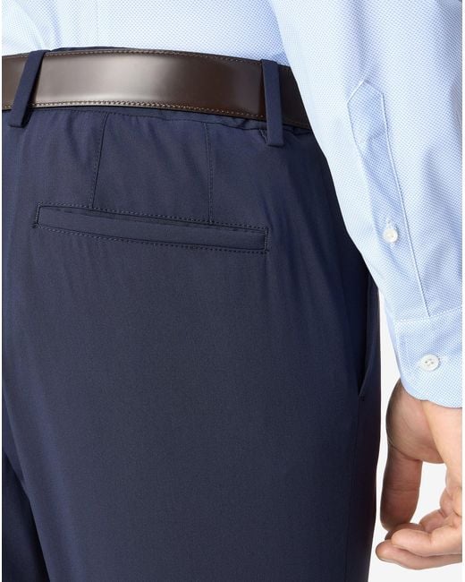 Corneliani Blue Dark Technical Wool Fabric Chinos for men