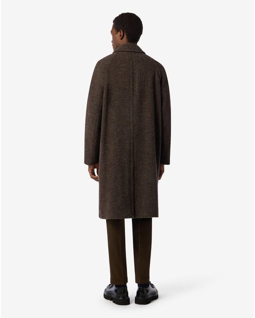 Corneliani Black Technical Wool Coat for men