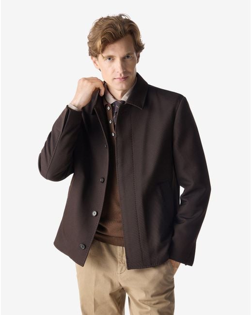 Corneliani Brown Dark Pure Wool Overshirt for men