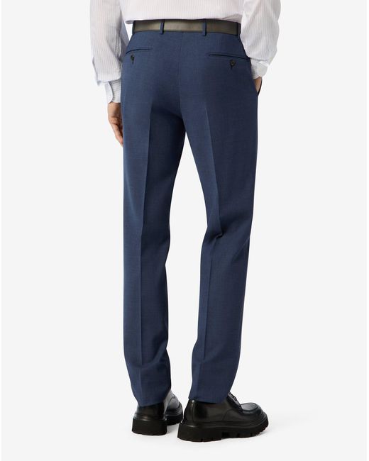 Corneliani Blue Stretch Wool Bengaline Trousers for men
