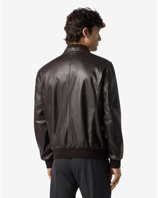 Corneliani Black Reversible Nappa Leather Gilet for men