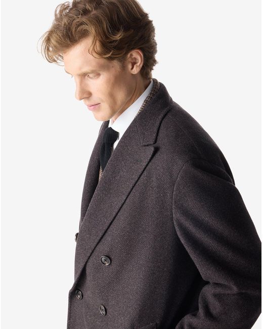 Corneliani Blue Soft Wool And Cashmere Twill Coat for men