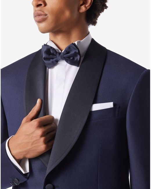 Corneliani Blue S120's Wool Sablé Tuxedo for men