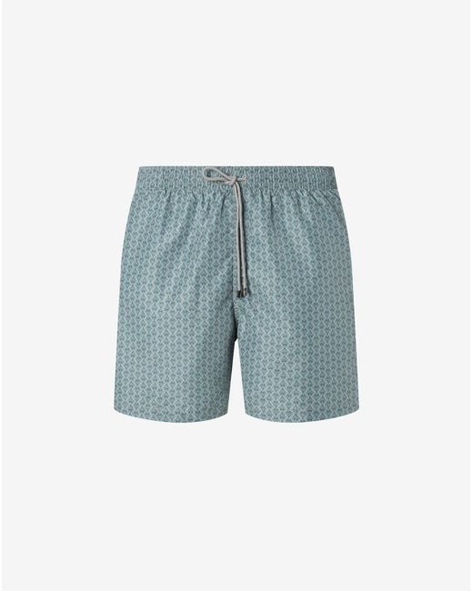 Corneliani Blue Short Aqua Boxer Swimming Trunks for men