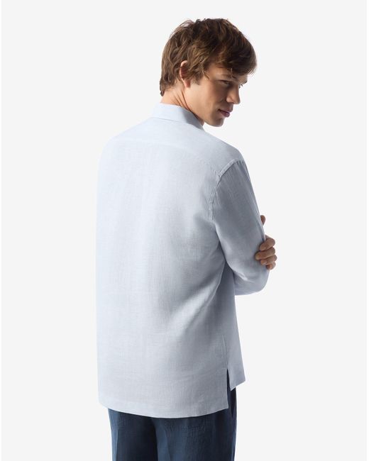 Corneliani Blue Light Pure Linen Shirt for men