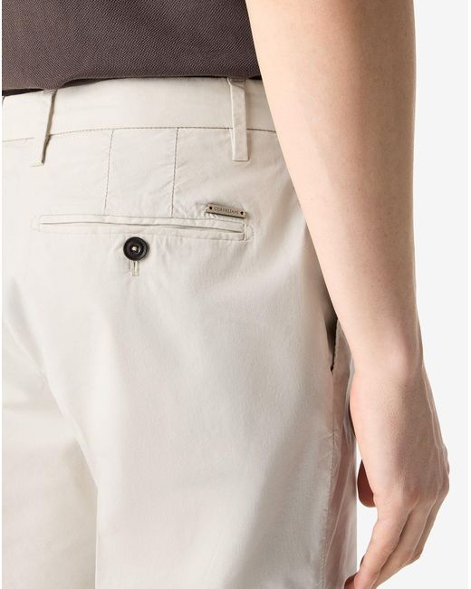 Corneliani White Garment-Dyed Gabardine Bermuda Shorts for men