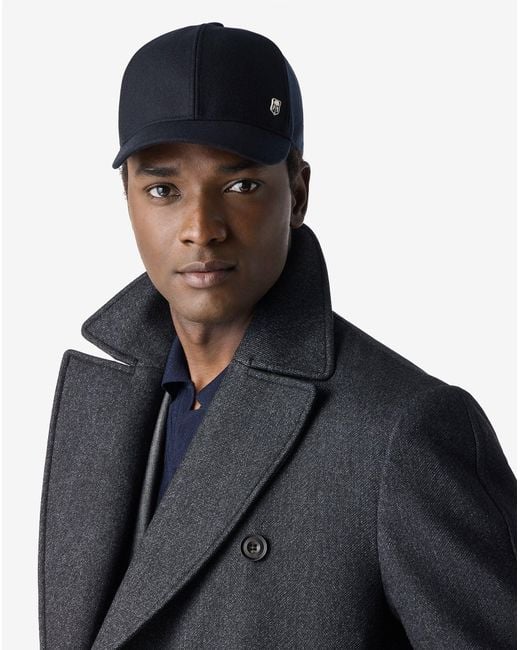 Corneliani Blue Wool Flannel Baseball Cap for men