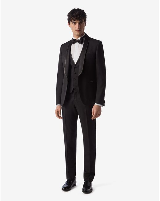 Corneliani Black 130's Wool Twill Tuxedo for men