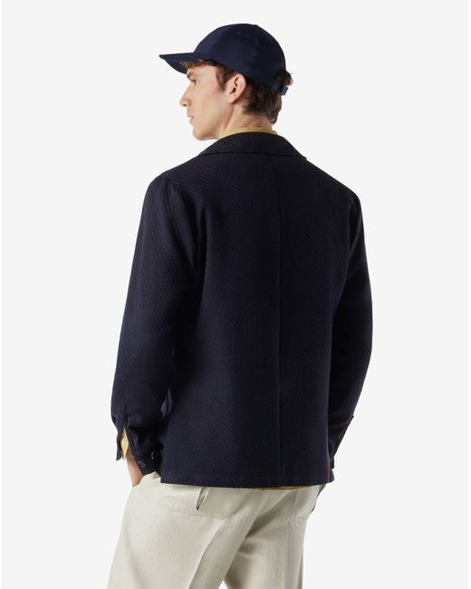 Corneliani Blue Linen And Silk Jersey Jacket for men