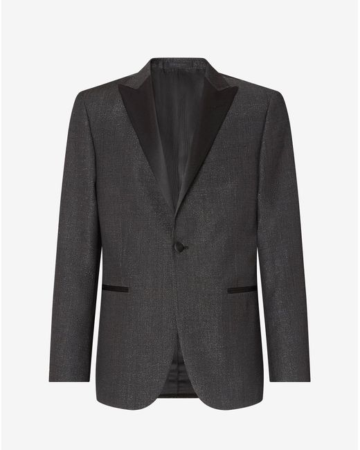 Corneliani Black Lamé Wool Tuxedo Jacket for men