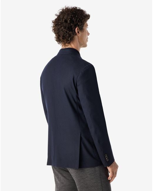 Corneliani Blue 160's Pure Wool Flannel Jacket for men