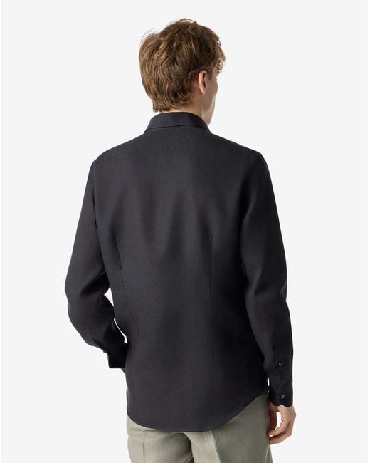 Corneliani Blue Pure Linen Shirt for men