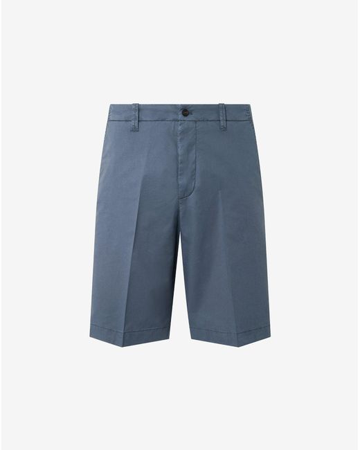 Corneliani Blue Stretch Satin Bermuda Shorts for men