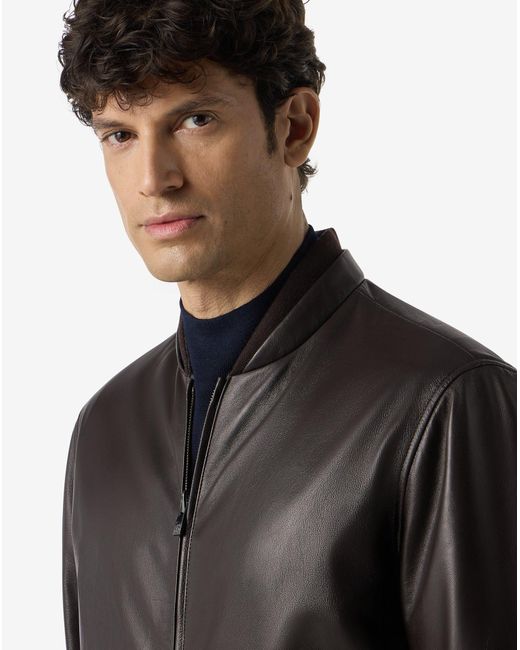 Corneliani Black Reversible Nappa Leather Gilet for men
