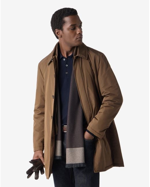 Corneliani Brown Technical Fabric Trench Coat With Detachable Vest for men