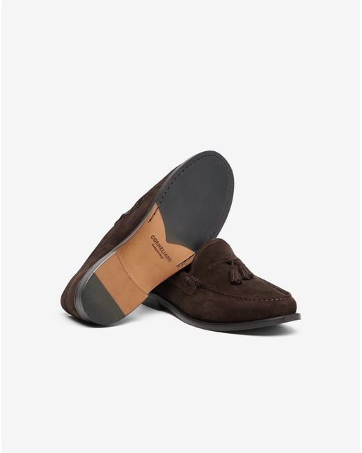 Corneliani White Loafers With Suede Tassels for men
