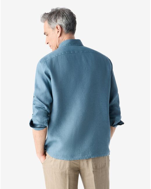 Corneliani Blue Pure Linen Shirt for men