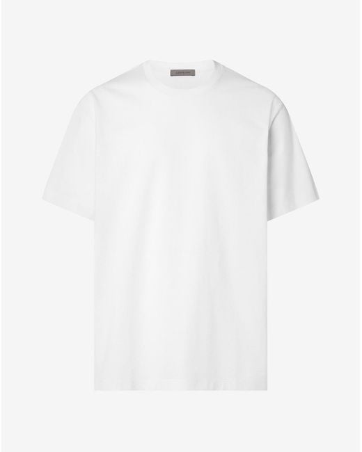 Corneliani White Oversized Cotton Jersey T-Shirt for men