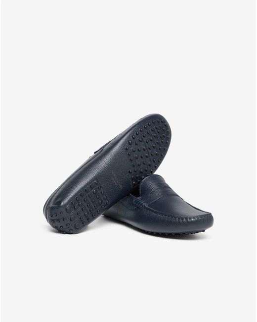 Corneliani Blue Leather Loafers for men