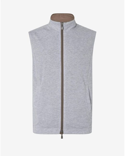 Corneliani Brown Technical Poplin Gilet for men