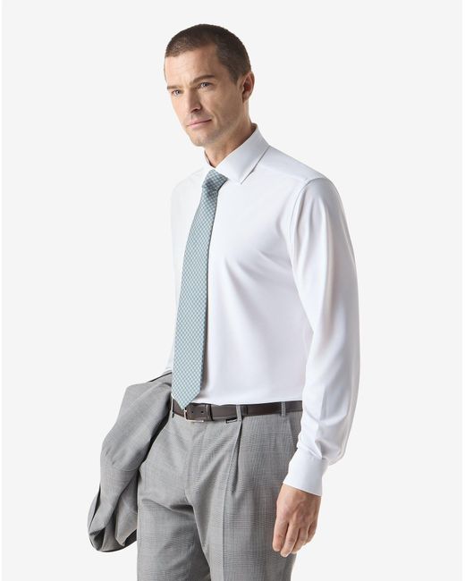 Corneliani White Bi-Elastic Fabric Shirt for men
