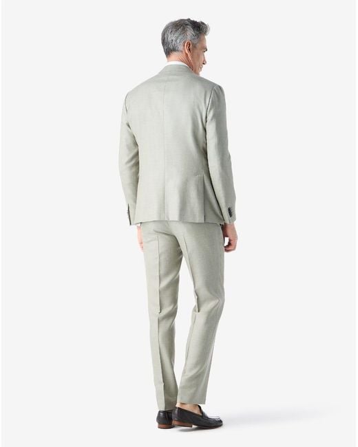 Corneliani Gray Sage Silk, Wool And Linen Twill Suit for men
