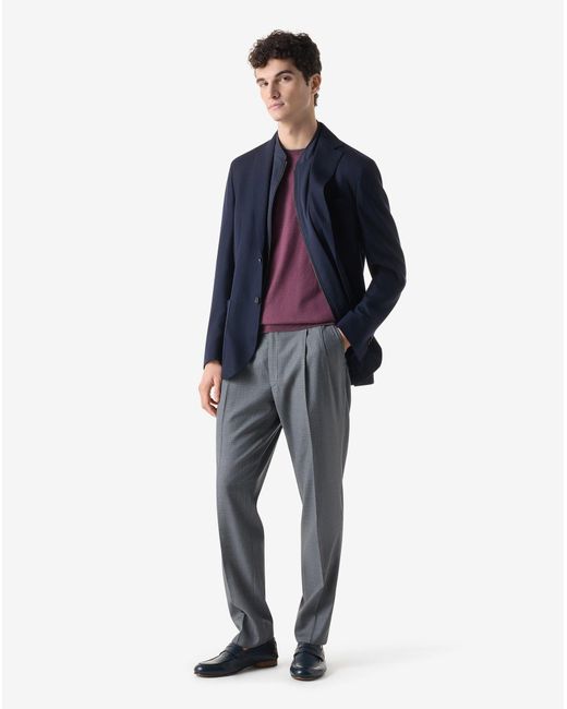 Corneliani Blue 2-Pleat Pure 120's Wool Trousers for men