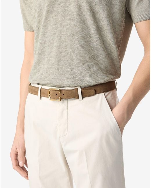 Corneliani Natural Light Suede Belt for men