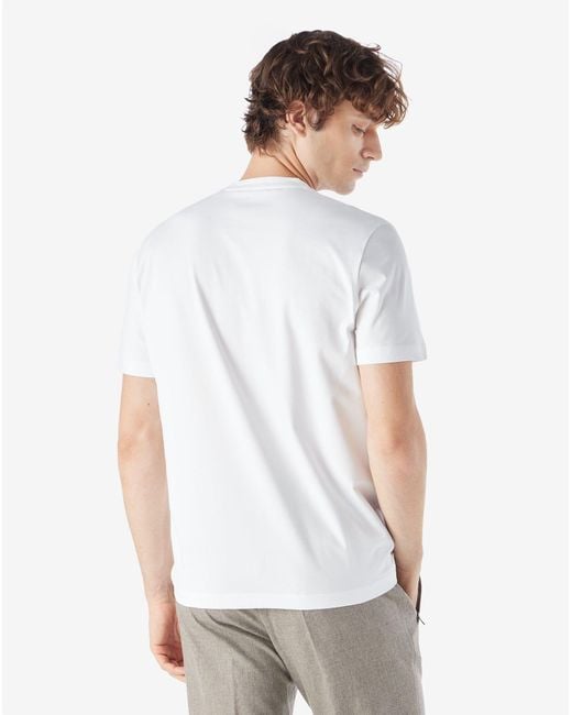 Corneliani White Crew Neck Stretch Cotton Jersey T-Shirt for men
