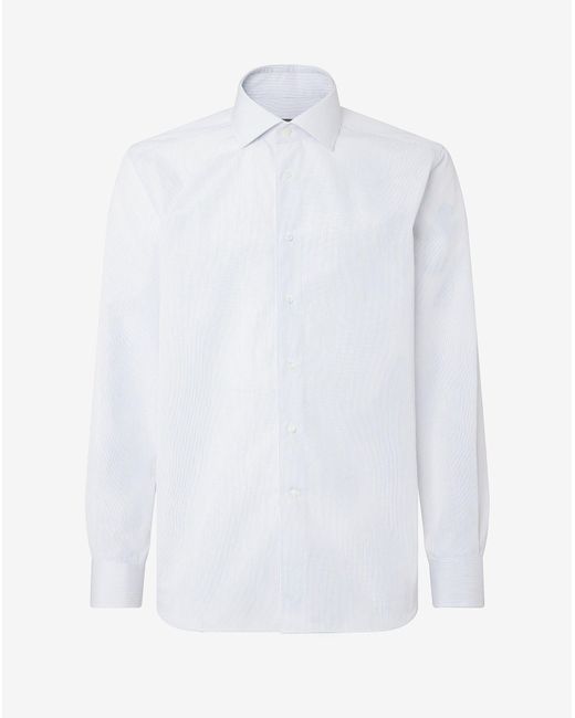 Camicia Con Riga Bianca E Azzurra di Corneliani in White da Uomo