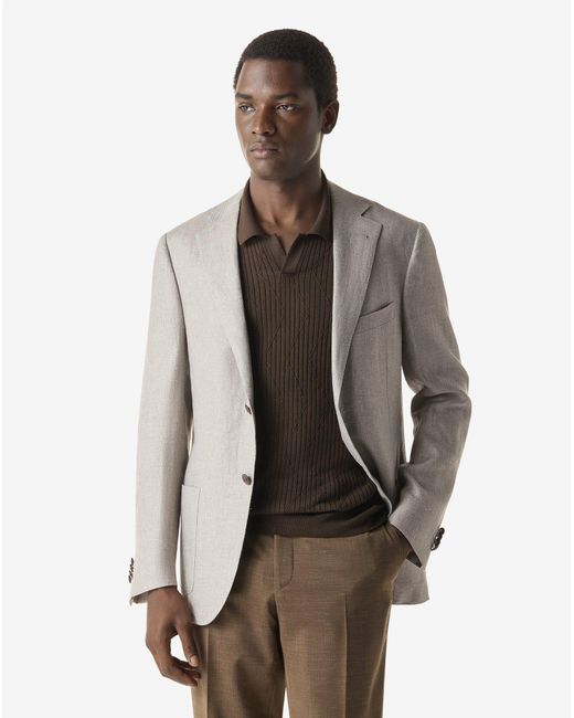Corneliani White Linen And Lyocell Jacket for men
