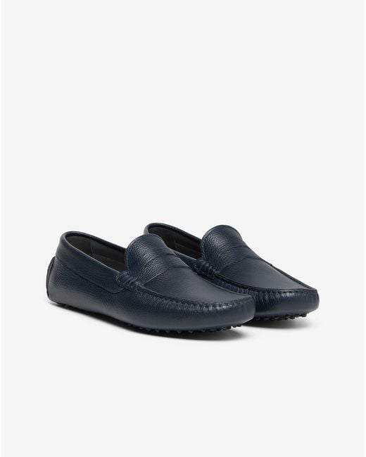Corneliani Blue Leather Loafers for men