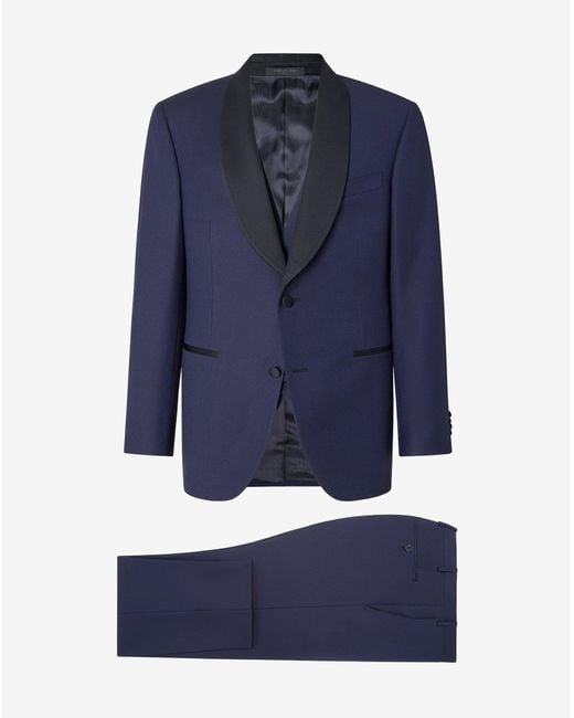Corneliani Blue S120's Wool Sablé Tuxedo for men