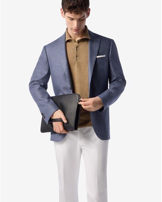 Corneliani Blue Denim Wool And Silk Jacket for men