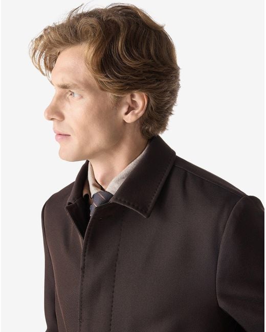 Corneliani Brown Dark Pure Wool Overshirt for men