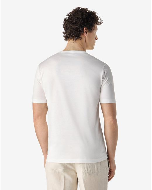 Corneliani White Crew Neck Pure Cotton T-Shirt for men